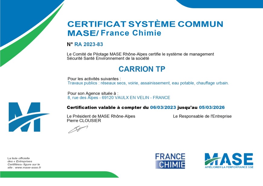 Nos certifications