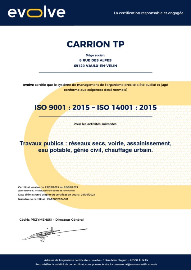 Nos certifications