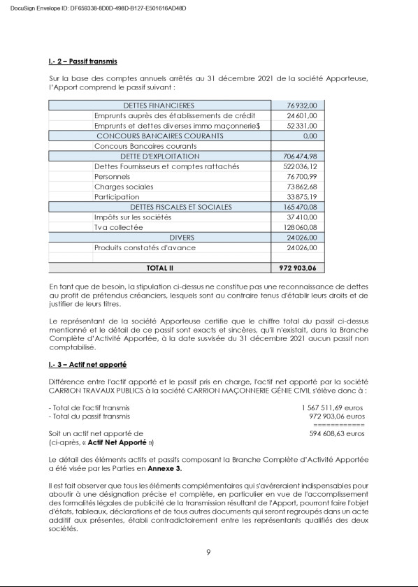 Création de CARRION Maçonnerie Génie Civil